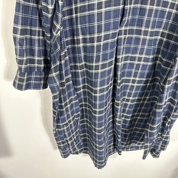 VINCE Multi Plaid Flannel Wool Blend Long Sleeve Dress Womens Size XS Tie Front - Picture 6 of 12
